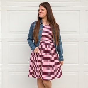 Lularoe Amelia stripe dress